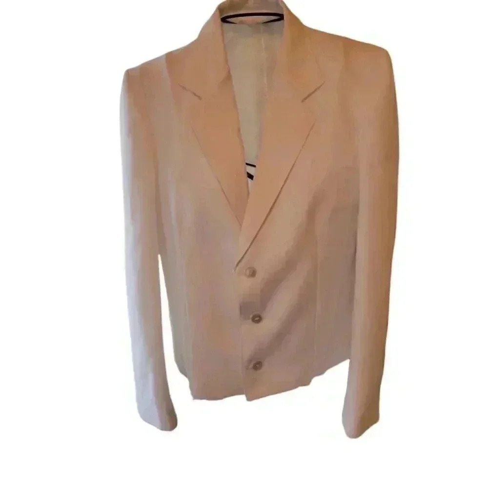 Smart White Summer  Weight Jacket 3 Button Blazer Summer Dining Out